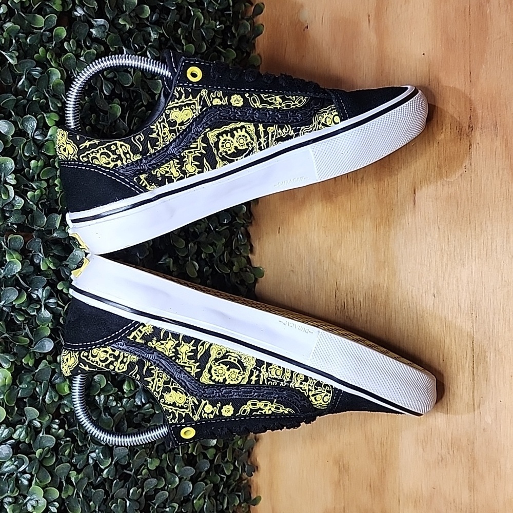 Vans SpongeBob Gigliotti Skate Shoe | Size: 6.5 Mens | Black & Yellow - Picture 3 of 8
